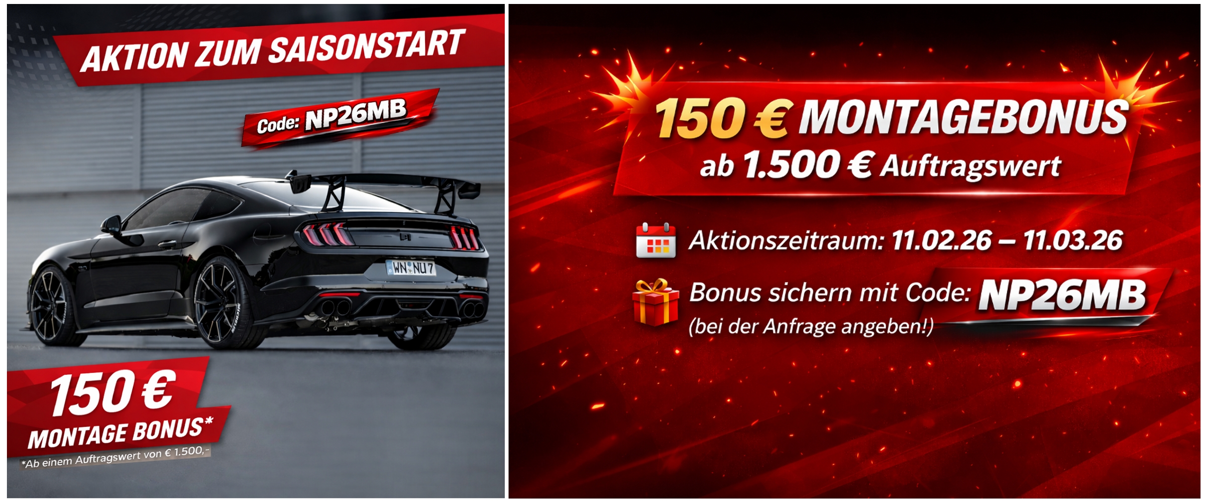 150 € Montagebonus